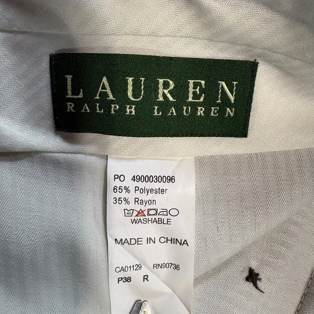 Lauren Ralph Lauren Dress Pants Mens 38 Brown Pleated Cuffed Trousers 1207